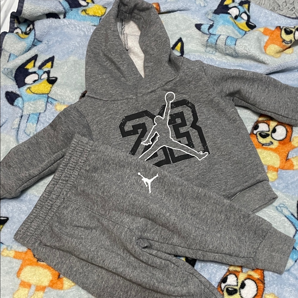 Jordan Kids Gray Hoodie and Joggers Set